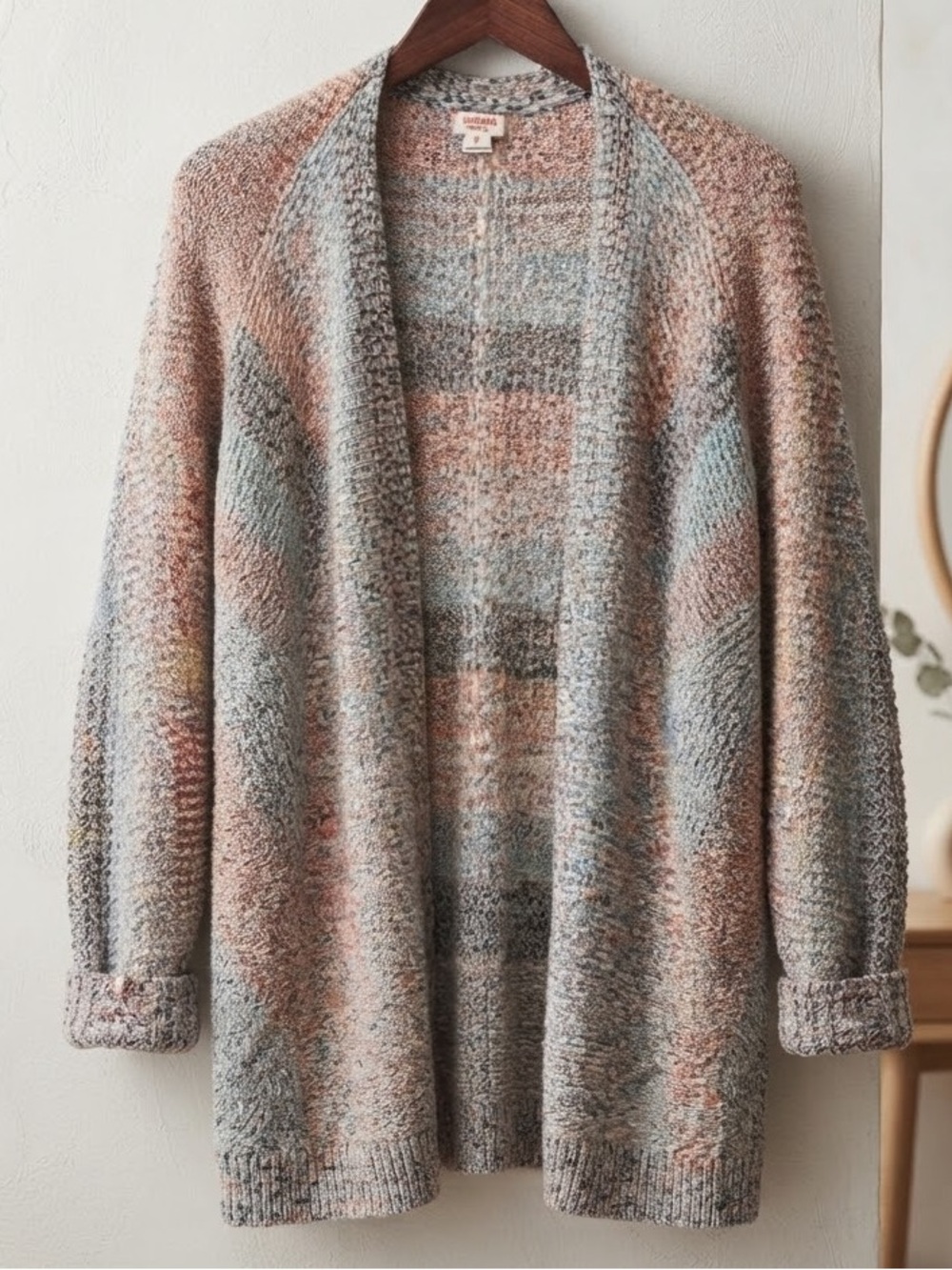Mossimo Supply Co. Pastel Multi-Color Open Front Knit Cardigan